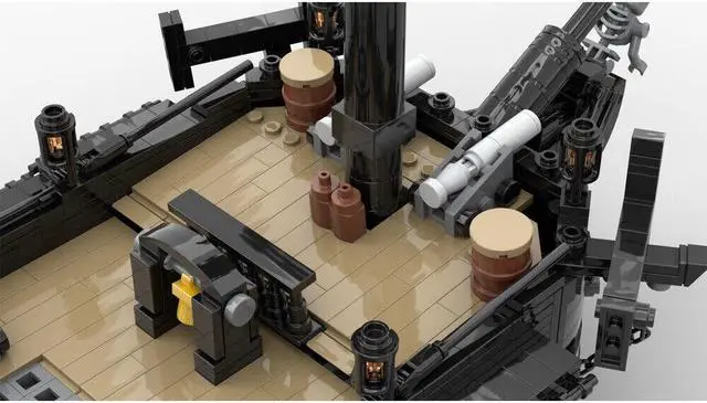 Alt view image 2 of 4 - ZITIANYOUBUILD MOC-80551 Black Pirate Ship Model Building Toys Set for Collection 2478 Parts