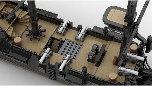 Alt view image 3 of 4 - ZITIANYOUBUILD MOC-80551 Black Pirate Ship Model Building Toys Set for Collection 2478 Parts