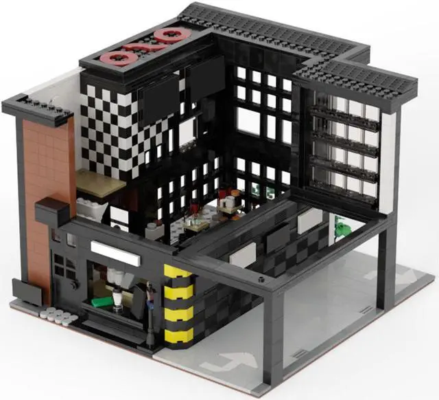 Alt view image 2 of 2 - ZITIANYOUBUILD C4544 Modern Cafe Modular Building with Interior Building Toys 2803 Parts