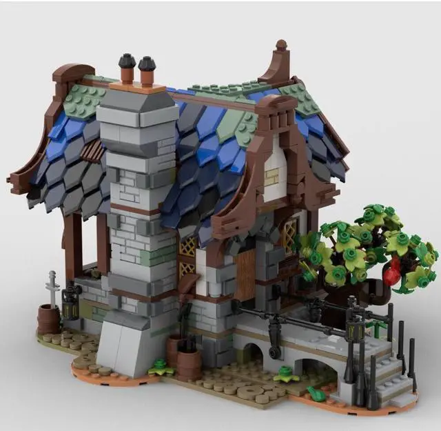 Alt view image 2 of 6 - ZITIANYOUBUILD MOC-80029 Medieval Town, House, Windmill, Market 2164 Parts Choose One of Five