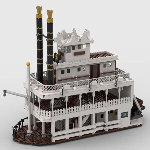 Main image of ZITIANYOUBUILD MOC-95203 Western Paddle Steamer Steamship Steamboat 1440 Parts