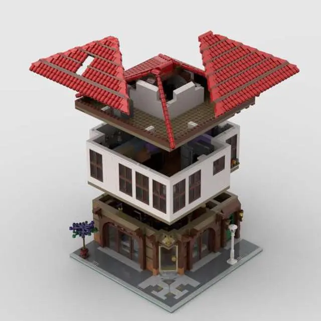 Alt view image 2 of 6 - ZITIANYOUBUILD MOC-109388 Antique Shop with Traditional House Modular Building 3439 Parts