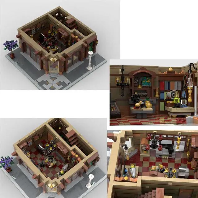 Alt view image 5 of 6 - ZITIANYOUBUILD MOC-109388 Antique Shop with Traditional House Modular Building 3439 Parts