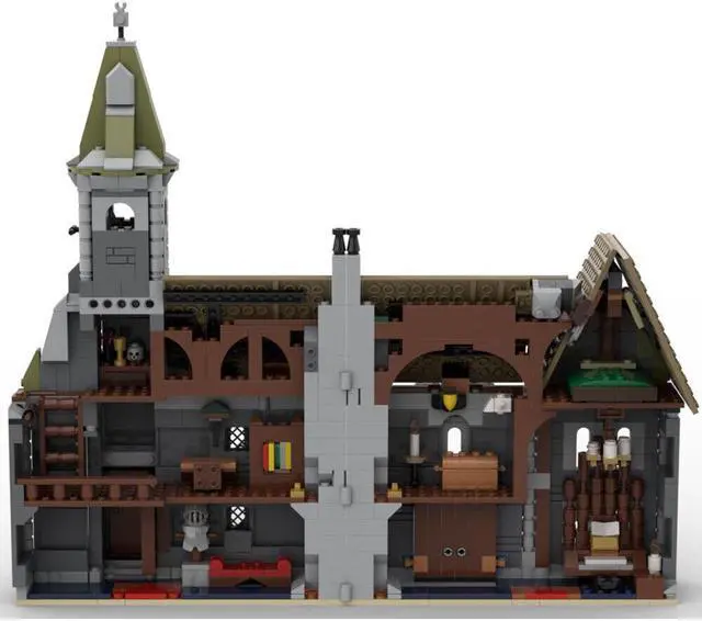 Alt view image 4 of 4 - ZITIANYOUBUILD MOC-151435 Gothic Style Haunted House Manor Model with Full Interior 1082 Parts