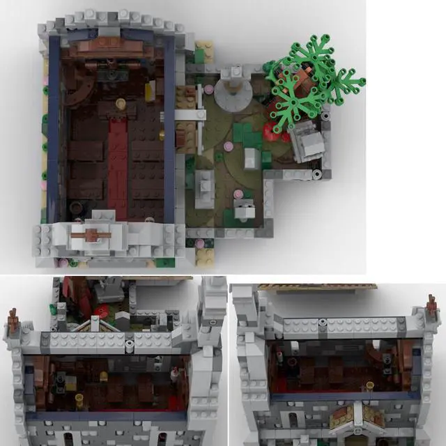 Alt view image 3 of 3 - ZITIANYOUBUILD MOC-155491 Medieval Chapel with Graveyard and Tree Building Toys Set 1006 Parts