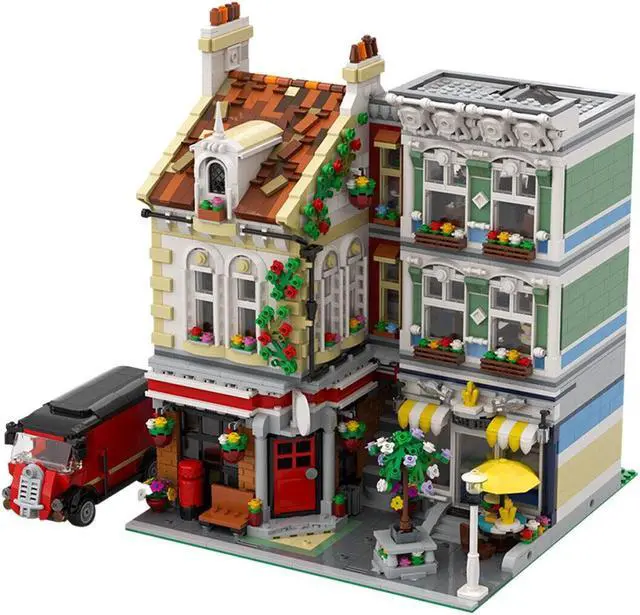 Main image of ZITIANYOUBUILD C4535 Post Office with Fish & Chip Shop & Vintage Mail Van 3450 Parts