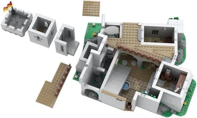 Alt view image 3 of 5 - ZITIANYOUBUILD MOC-142666 3517 Parts Tower Keep & Low Courtyard Extension for Set 10305 Castle