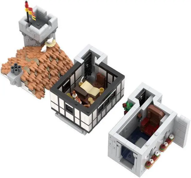Alt view image 5 of 5 - ZITIANYOUBUILD MOC-142666 3517 Parts Tower Keep & Low Courtyard Extension for Set 10305 Castle