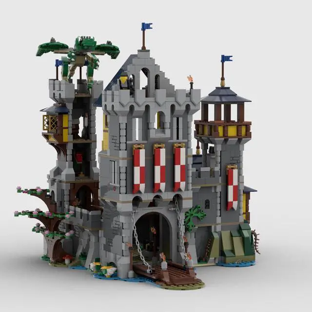 Alt view image 5 of 5 - ZITIANYOUBUILD MOC-101052 Blue Knights Castle Medieval Castle with Interior 2468 Parts
