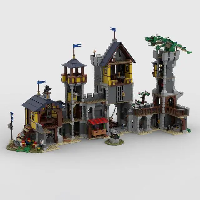 Alt view image 2 of 5 - ZITIANYOUBUILD MOC-101052 Blue Knights Castle Medieval Castle with Interior 2468 Parts