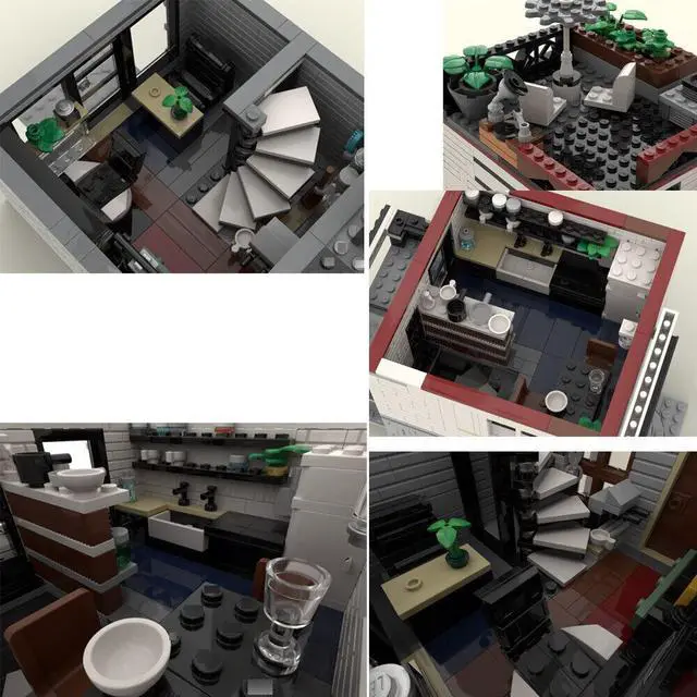 Alt view image 2 of 2 - ZITIANYOUBUILD MOC-151456 10291 Alternate Build: Modular Hairdressers with Interior 857 Parts