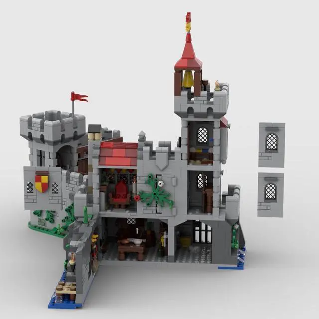 Alt view image 3 of 4 - ZITIANYOUBUILD MOC-159182 Castle with Royal Bedroom, Weapons Room and Watchtower 1516 Parts