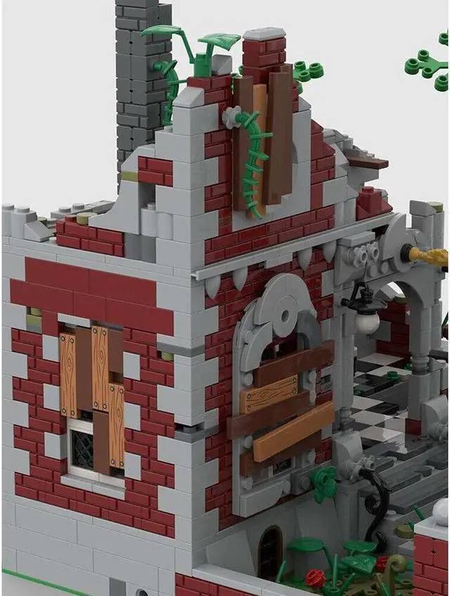 Alt view image 3 of 4 - ZITIANYOUBUILD MOC-150081 Modular Ruined Villa A Old But Beautiful House Model 1364 Parts