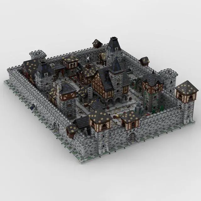 Alt view image 2 of 5 - ZITIANYOUBUILD MOC-88654 Medieval Castle Individual City-combinations w/ 52 Modules 48241 Parts