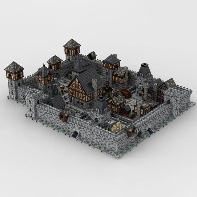 Alt view image 3 of 5 - ZITIANYOUBUILD MOC-88654 Medieval Castle Individual City-combinations w/ 52 Modules 48241 Parts