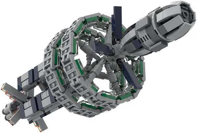 Alt view image 3 of 6 - ZITIANYOUBUILD MOC-129155 Orbis Starport Station with Stand from Game 493 Parts 1:20000 Scale