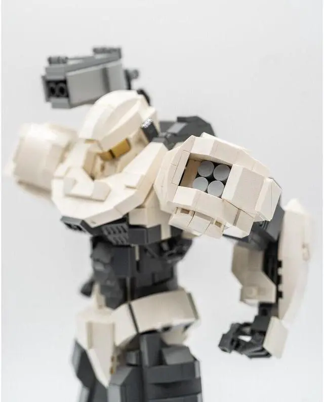 Alt view image 5 of 6 - ZITIANYOUBUILD MOC-96964 White Mech Robot Jaeger Model 31,5 cm High Building Toys 1244 Parts