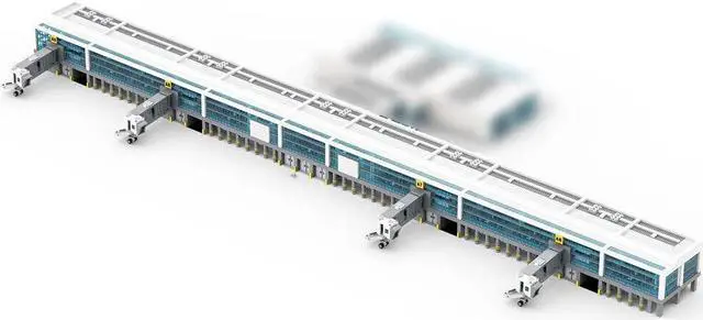 Main image of ZITIANYOUBUILD 19-in-1 Modular Airport Gate & Terminal BUNDLE with Full Interior 12300 Parts