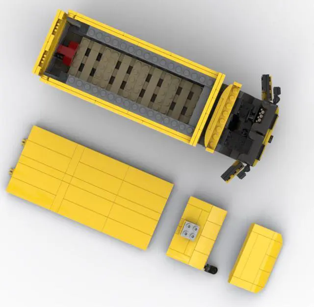 Alt view image 3 of 4 - ZITIANYOUBUILD MOC-102534 Fully Playable and Functional Transport Truck Model Yellow 783 Parts