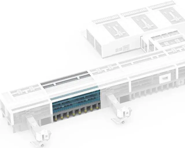 Alt view image 3 of 6 - ZITIANYOUBUILD 19-in-1 Modular Airport Gate & Terminal BUNDLE with Full Interior 12300 Parts