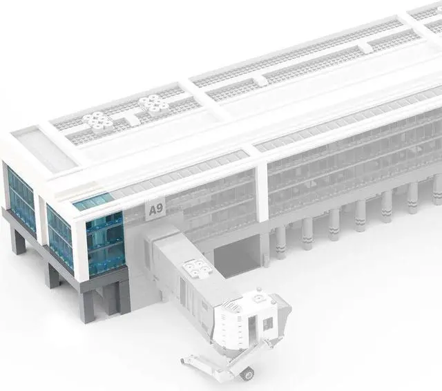 Alt view image 5 of 6 - ZITIANYOUBUILD 19-in-1 Modular Airport Gate & Terminal BUNDLE with Full Interior 12300 Parts