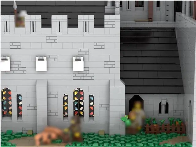 Alt view image 4 of 6 - ZITIANYOUBUILD MOC-93022 Castle - The Great Hall with Fireplaces Kitchen Chapel 10394 Parts