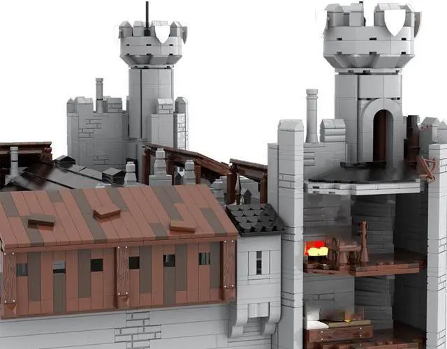 Alt view image 6 of 6 - ZITIANYOUBUILD MOC-93022 Castle - The Great Hall with Fireplaces Kitchen Chapel 10394 Parts