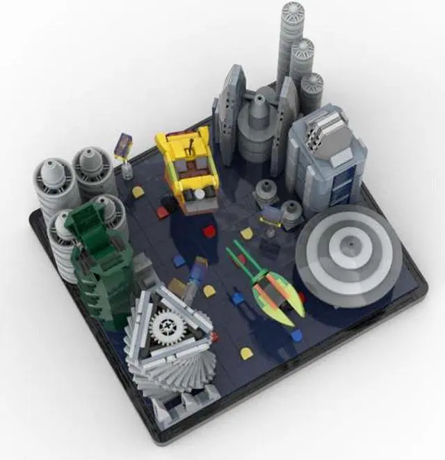 Alt view image 2 of 4 - ZITIANYOUBUILD C4949 Speeder Chase Micro Model Movie Scene Episode II 1356 Parts Gift