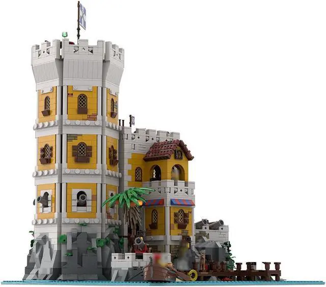Alt view image 2 of 4 - ZITIANYOUBUILD MOC-156302 Modular Fortress with Interior Minifig Scale for Pirates 4516 Parts