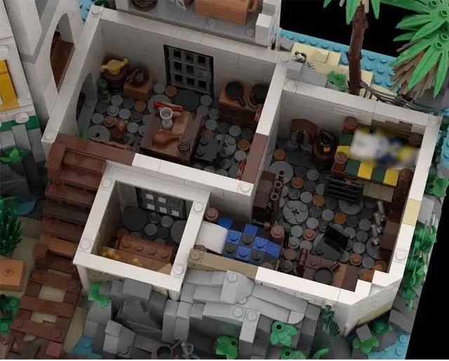 Alt view image 4 of 4 - ZITIANYOUBUILD MOC-156302 Modular Fortress with Interior Minifig Scale for Pirates 4516 Parts