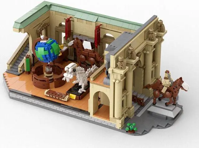 Alt view image 2 of 6 - ZITIANYOUBUILD C9058 Museum with Dinosaur Fossil and Globe Building Toys Set 2593 Parts