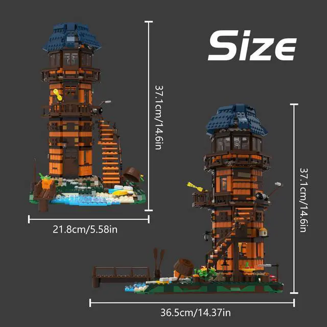 Alt view image 3 of 6 - ZITIANYOUBUILD C7047 Modular Lighthouse Model with New Furnishing, New Roof 1630 Parts