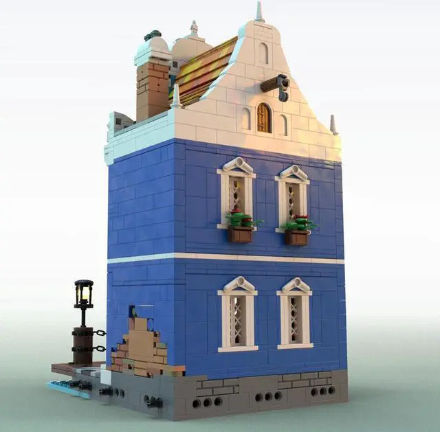 Main image of ZITIANYOUBUILD MOC-152596 Blue House with Spacious Kitchen and Solid Hearth 1812 Parts Gift