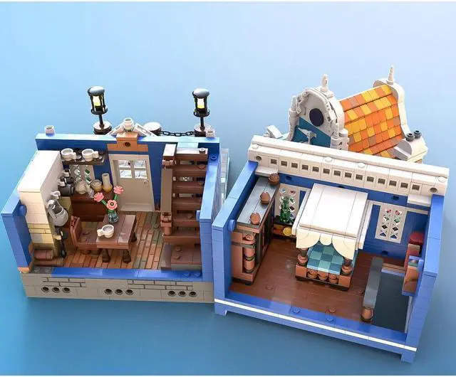 Alt view image 2 of 2 - ZITIANYOUBUILD MOC-152596 Blue House with Spacious Kitchen and Solid Hearth 1812 Parts Gift