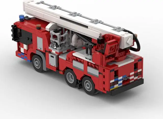 Alt view image 2 of 6 - ZITIANYOUBUILD MOC-55291 Fire Truck Aerial Platform with Elevator and Cabin 864 Parts