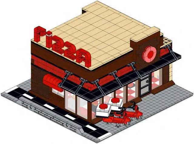 Alt view image 3 of 3 - ZITIANYOUBUILD YOUFOY Modular Building Store Model with Delivery Motorcycle 1405 Pieces