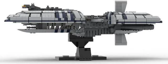 Alt view image 2 of 3 - ZITIANYOUBUILD MOC-161433 Munificent-class Frigate Ship with Stand and Nameplate 1276 Parts