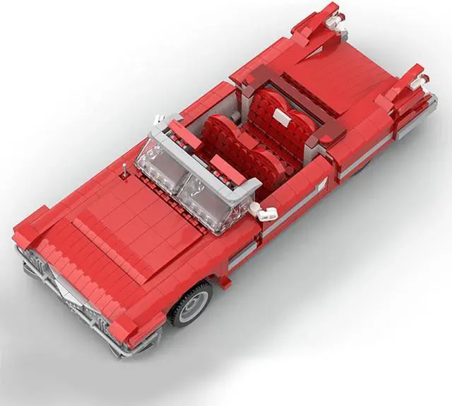 Alt view image 3 of 4 - ZITIANYOUBUILD C4986 62 Series 1959 Convertible Luxury Car Red with Interior 1172 Parts