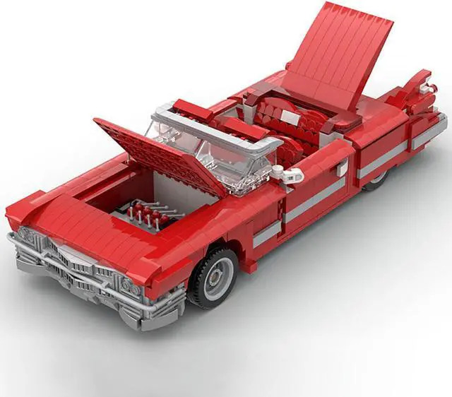 Alt view image 2 of 4 - ZITIANYOUBUILD C4986 62 Series 1959 Convertible Luxury Car Red with Interior 1172 Parts