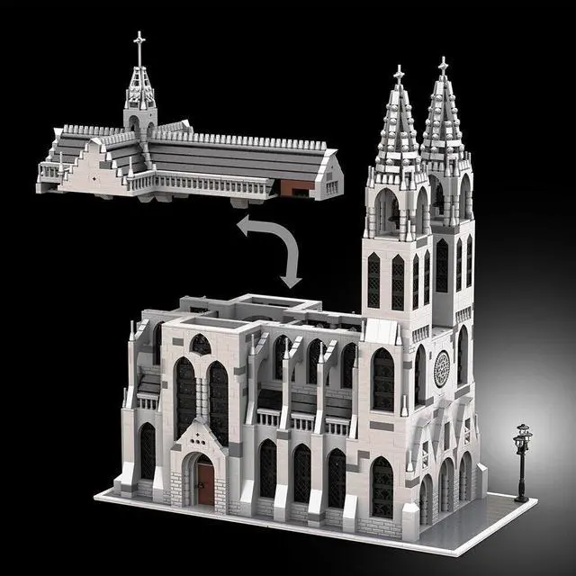 Alt view image 2 of 5 - ZITIANYOUBUILD MOC-148170 Medieval Gothic Cathedral with Interior Modular Building 3997 Parts