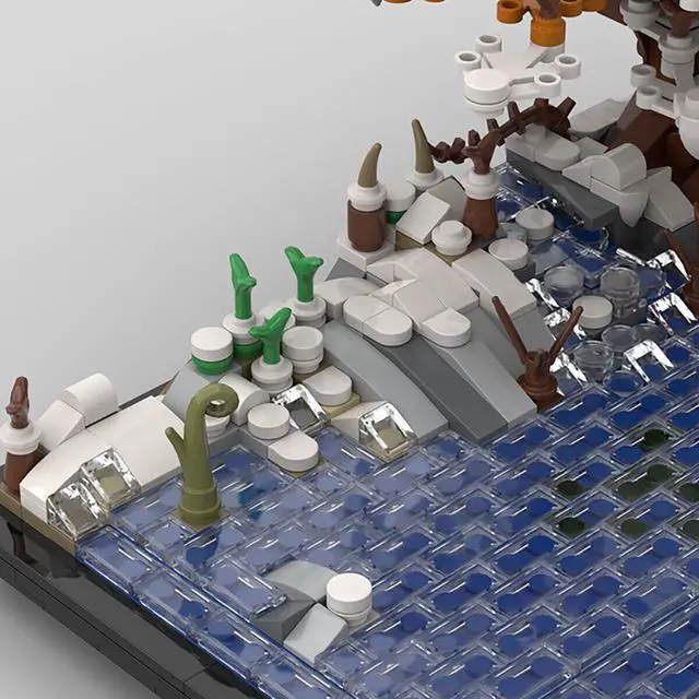 Main image of ZITIANYOUBUILD C4896 Winter Lake and Large Tree with Many Leaves and Many Snow 855 Parts