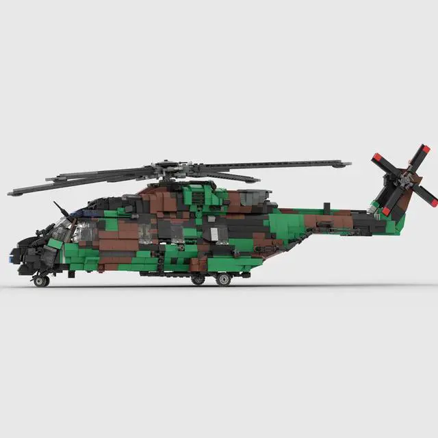 Alt view image 4 of 6 - ZITIANYOUBUILD MOC-155624 NH-90 Tactical Transport Helicopter with Rotor System 2515 Parts