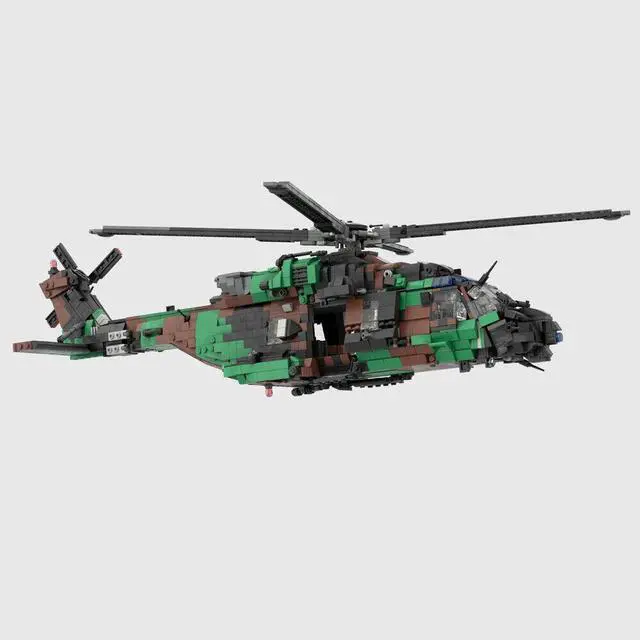 Alt view image 2 of 6 - ZITIANYOUBUILD MOC-155624 NH-90 Tactical Transport Helicopter with Rotor System 2515 Parts