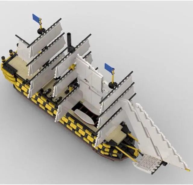 Main image of ZITIANYOUBUILD MOC-52315 The Oldest Ship Naval Vessel Biulding Toys 1:200 Scale 1905 Parts