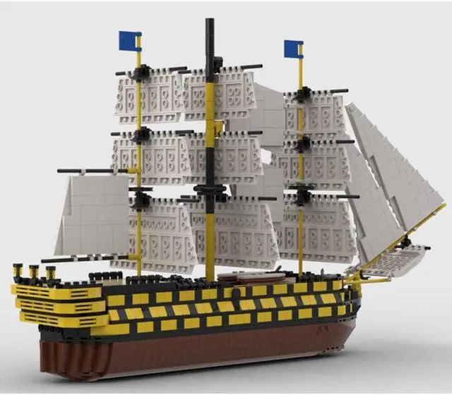Alt view image 2 of 3 - ZITIANYOUBUILD MOC-52315 The Oldest Ship Naval Vessel Biulding Toys 1:200 Scale 1905 Parts
