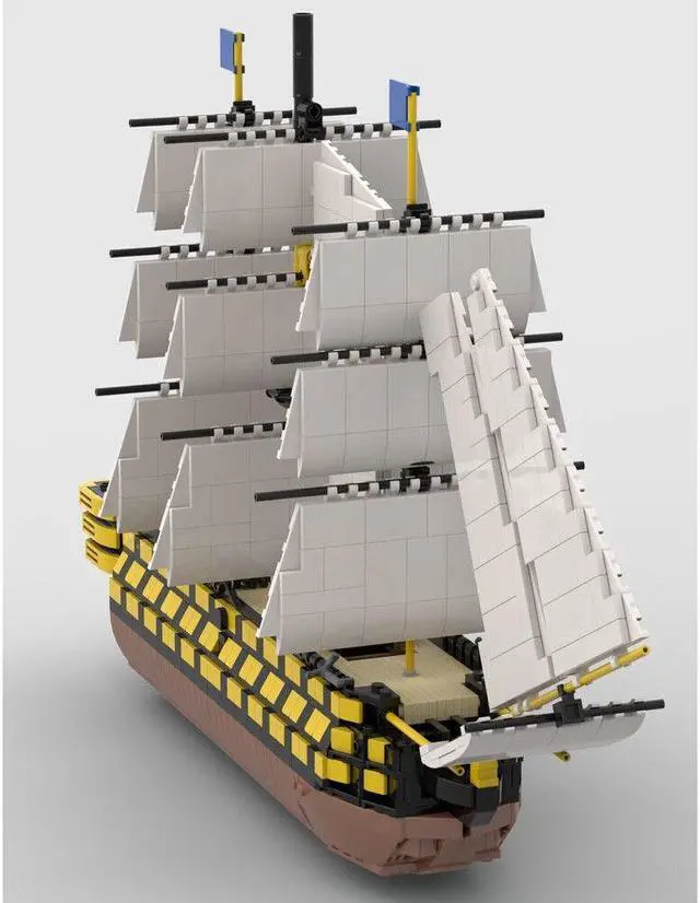 Alt view image 3 of 3 - ZITIANYOUBUILD MOC-52315 The Oldest Ship Naval Vessel Biulding Toys 1:200 Scale 1905 Parts