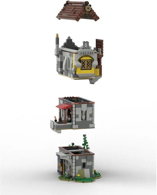 Alt view image 3 of 4 - ZITIANYOUBUILD MOC-156479 Medieval House with Detailed Interior Modular Building 969 Parts