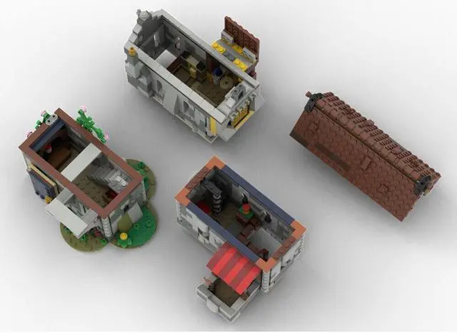 Alt view image 4 of 4 - ZITIANYOUBUILD MOC-156479 Medieval House with Detailed Interior Modular Building 969 Parts