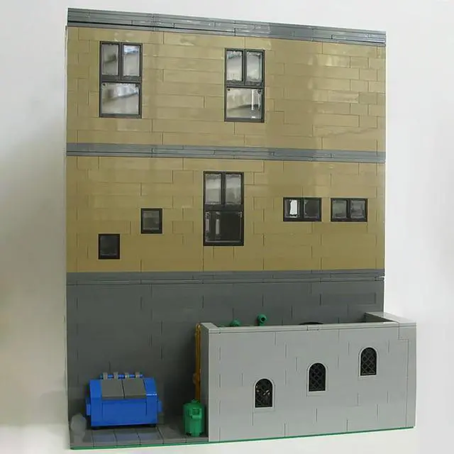 Alt view image 2 of 3 - ZITIANYOUBUILD C4222 Modular Café 3-storey Building Model with Courtyard 2956 Parts