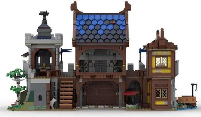 Alt view image 4 of 5 - ZITIANYOUBUILD MOC-114472 3033 Parts Medieval Castle Gate Alternate Build for Set 21325 & 31120